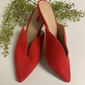 Leather Mule Kitten Heels